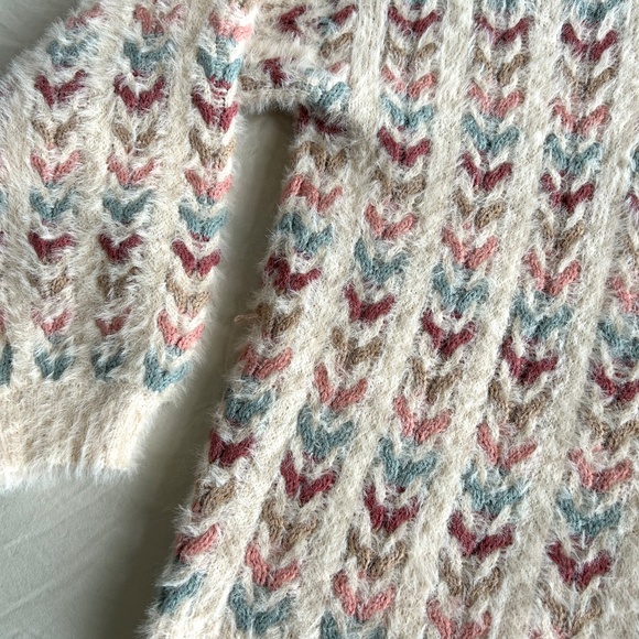 NWOT Forever 21 Oversize Fuzzy Multi-color Knit Sweater Women's Small - Picture 4 of 8